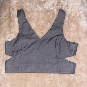 Grey cut out crop top